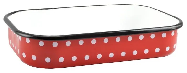 RCK Piros Pöttyös Zománcozott tepsi 37 cm 10382