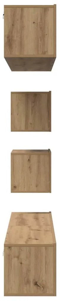 TV Szekrény Szett 6 pcs kézműves tölgy 80 x 30 x 30 cm Közepes