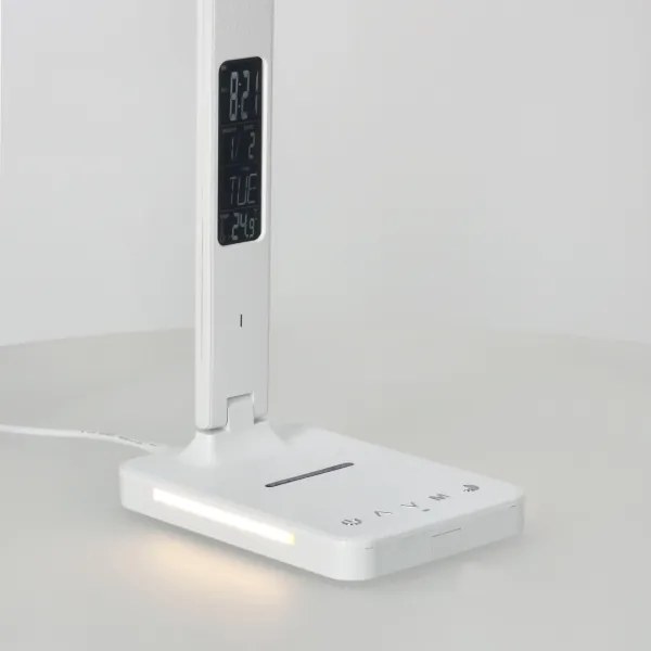 LED Dimmelhető lámpa vezeték nélküli QI töltéssel, kijelzővel és USB porttal LED/7W/230V 3000-6000K