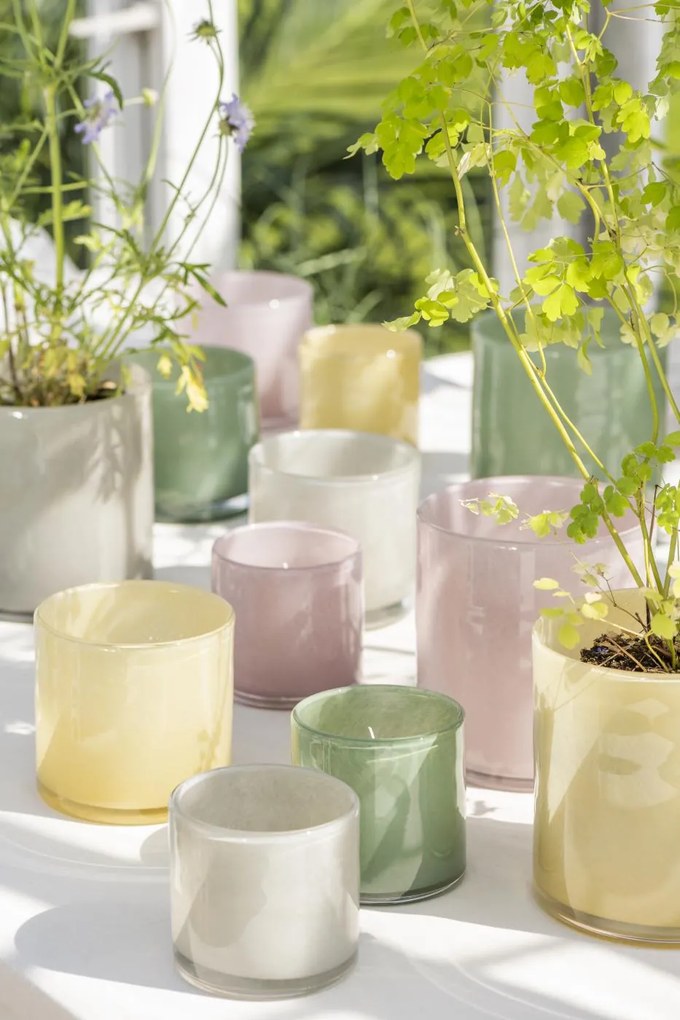 IB Laursen Üveggyertyatartó VENECIA 16 cm, sárga