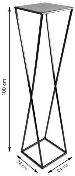 Virágállvány 100x24 fekete