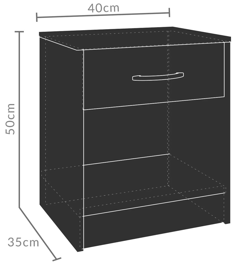 Casaria® Fiókos éjjeliszekrény - barna