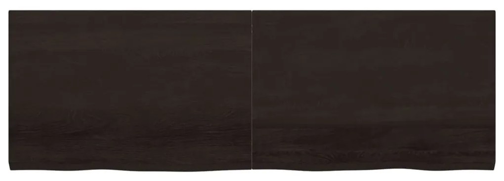 sötétbarna kezelt tömör tölgyfa asztallap 180x60x(2-4) cm