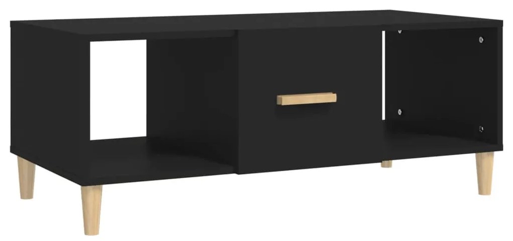 Fekete szerelt fa dohányzóasztal 102 x 50 x 40 cm