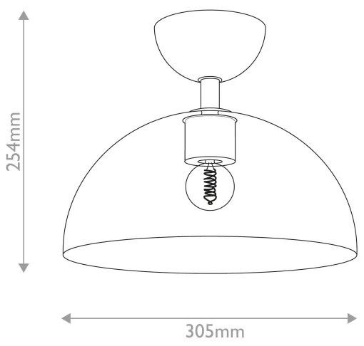 Alora Mood ALM-JUDE-SF-GD-CL-Mennyezeti lámpa JUDE 1xE27/60W/230V átm. 30,5cm réz