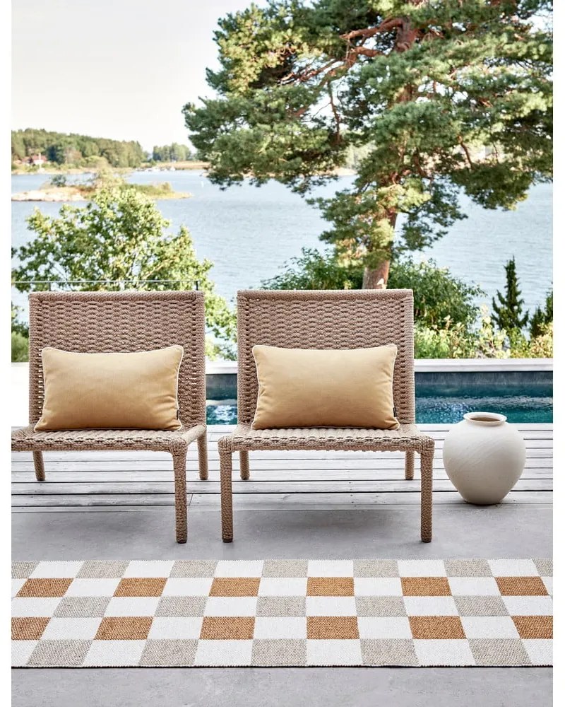 Okkersárga-bézs kültéri-beltéri futószőnyeg 70x300 cm Pix Vanilla Ochre – Pappelina