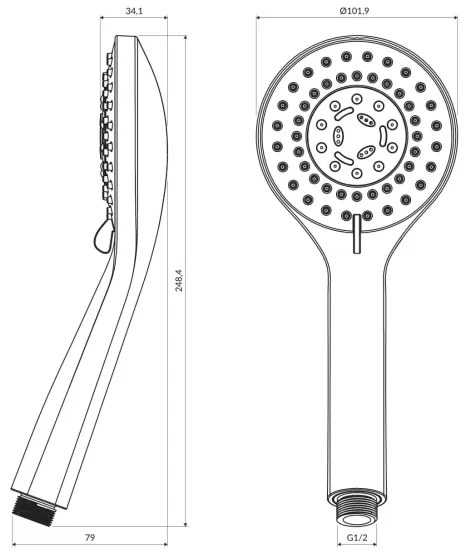 OMNIRES YOSEMITE-RBL - kézi zuhany, matt fekete kivitel