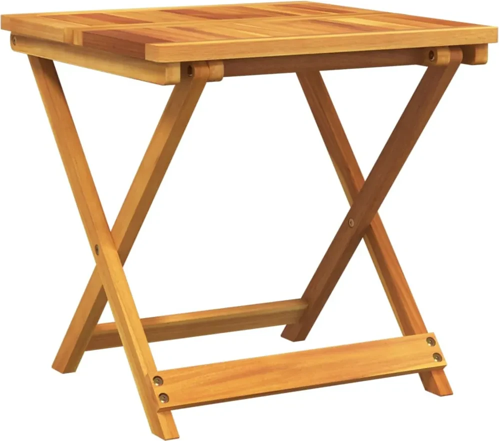Tömör akácfa összecsukható kerti asztal 50 x 50 x 50 cm | BIANO