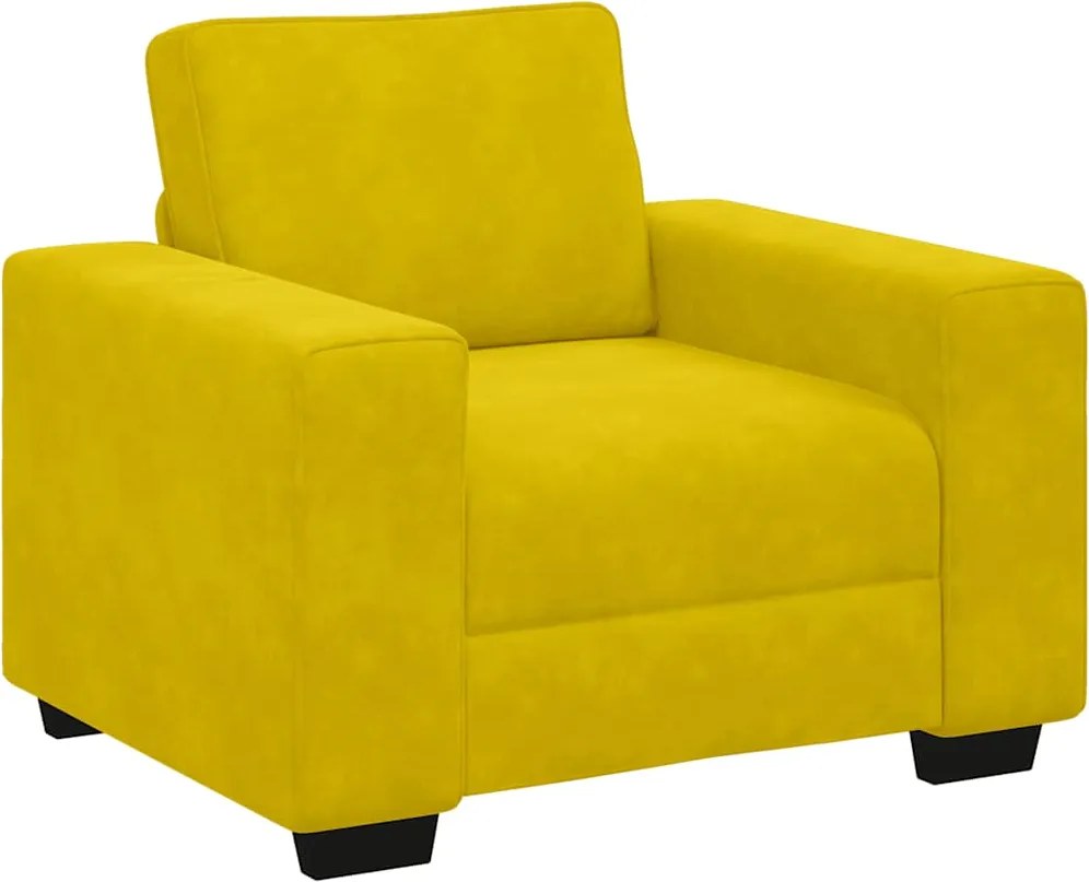vidaXL sárga bársony kanapéfotel 100x77x82 cm