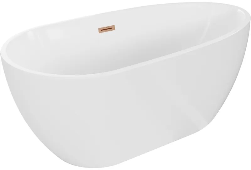 Mexen Eos, szabadon álló kád 170 x 75 cm, fehér, réz túlfolyó, 52471707500-65