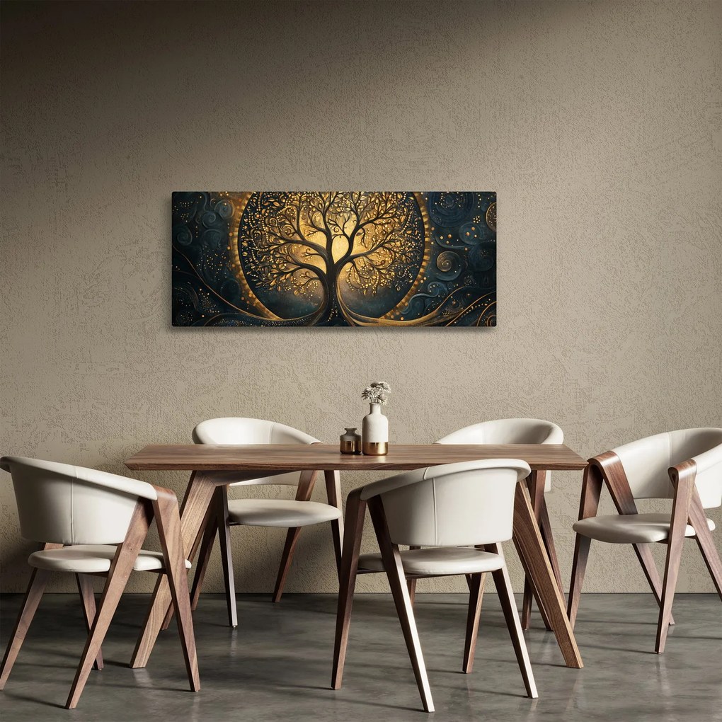 Kép – Arany aurájú fa (120x50 cm)