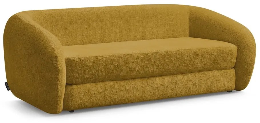 Mustársárga zsenília kinyitható kanapé 228 cm Neyo – Bobochic Paris