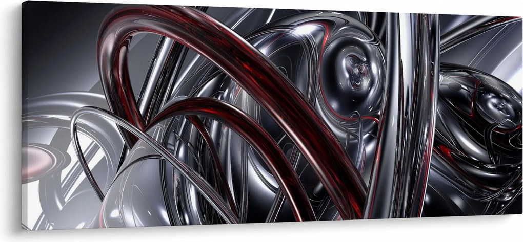 Szürke absztrakció kép (120x50 cm)
