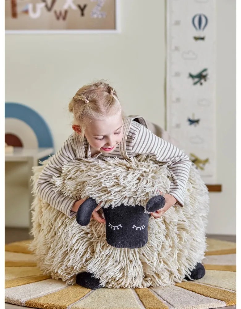 Krémszínű gyapjú gyerek babzsákfotel Dolly – Bloomingville Mini