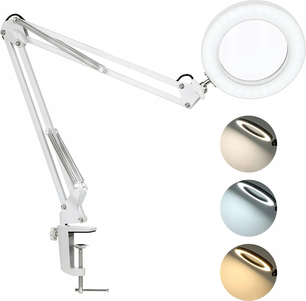 Asztali Lámpa 8-szoros nagyítóval és Forgókarral