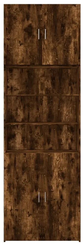 füstös tölgy színű szerelt fa magasszekrény 80 x 42,5 x 249 cm