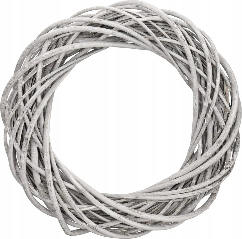 Fonott Koszorú Kerek Vastag Ajtódísz Szürke 25CM Fonott Alátét