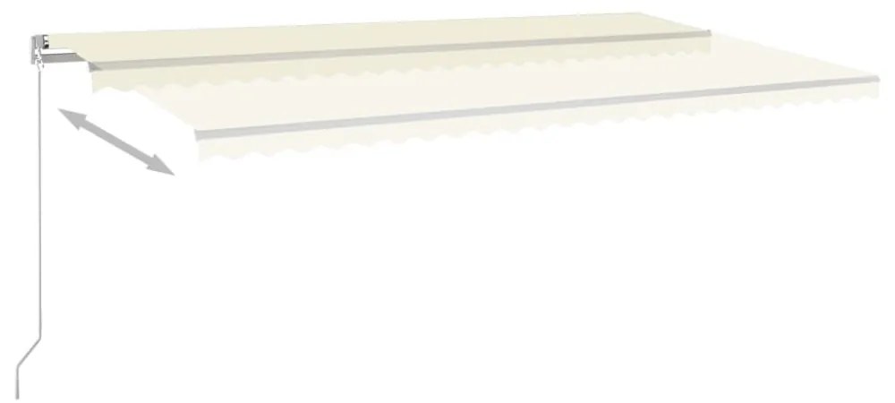 krémszínű automata szélérzékelős és LED-es napellenző 6 x 3 m