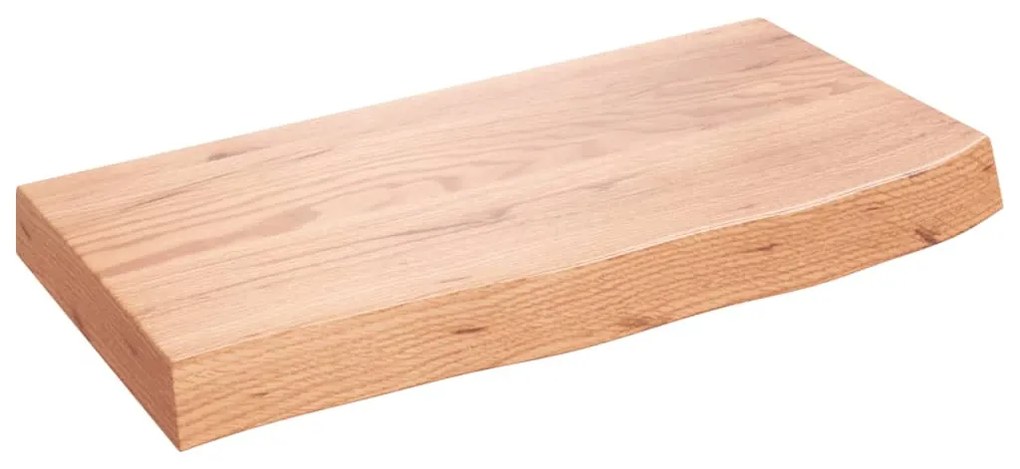 világosbarna kezelt tömör tölgyfa fali polc 60x30x(2-6) cm