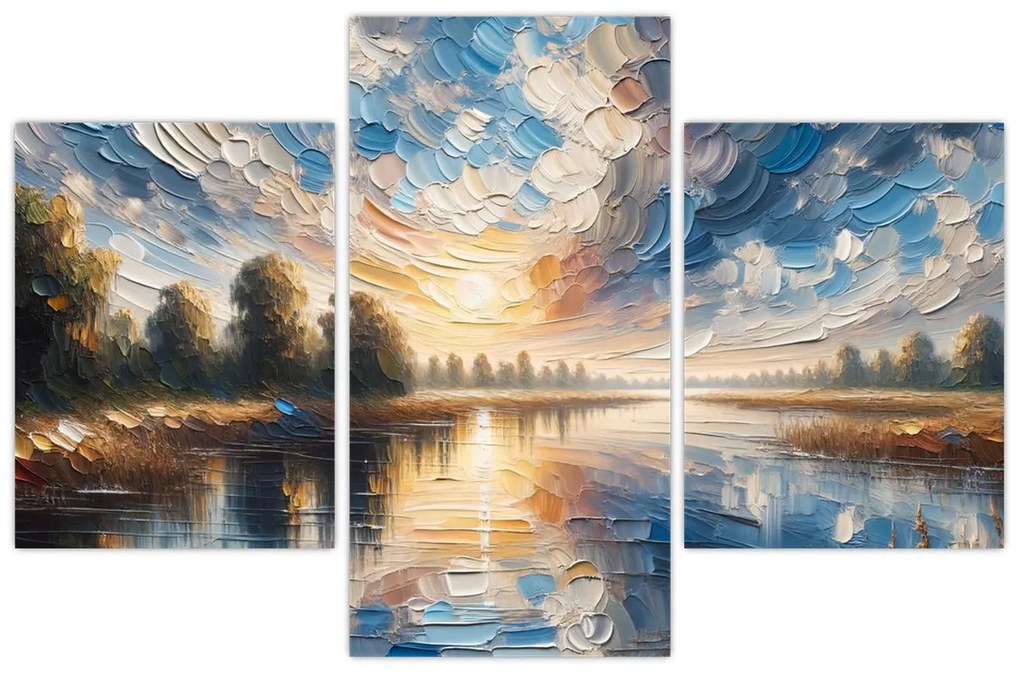 Kép - Napfestmény a víz felett (90x60 cm)
