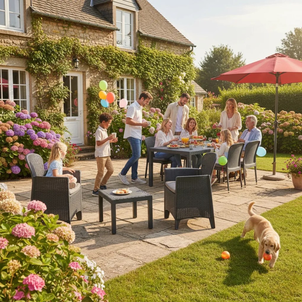 Kerti garnitúra AKITA, 3 részes, antracit színben I.P.A.E-Progarden