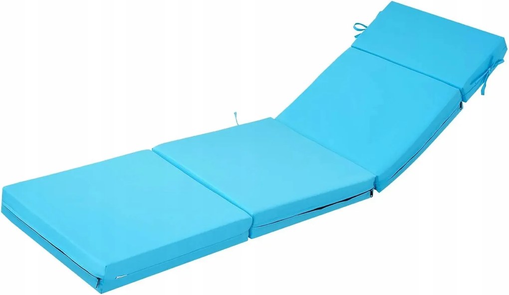 Kék párna kerti napozóágyhoz 2db 183x53 cm vízálló medence terasz