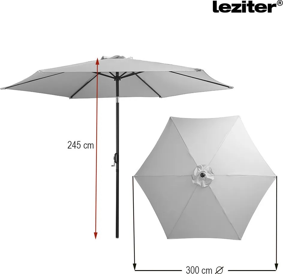 Solari kerti napernyő piros 300 cm