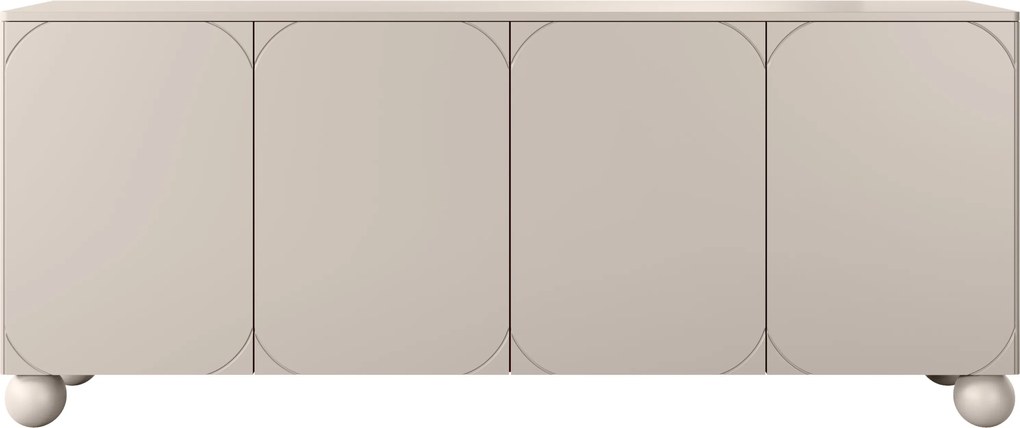 Sonatia II komód 200 cm négyajtós - kasmír / gömb lábak