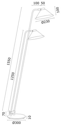 Argon 7075 - Állólámpa GABIAN 2xE27/15W/230V fekete