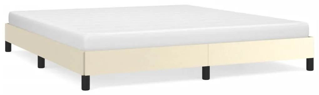 krémszínű műbőr ágykeret 180x200 cm