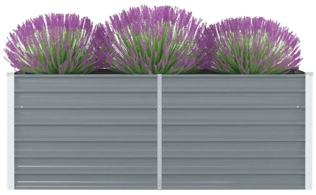 vidaXL szürke horganyzott acél kerti magaságyás 160 x 80 x 45 cm