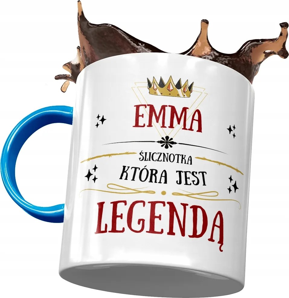 Kék Bögre Emma Feleség Barátnő Ajándék Nyomtatott Fotóval