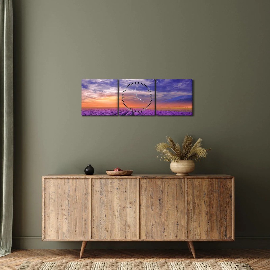 Egy levendula mező képe (órával) (90x30 cm)