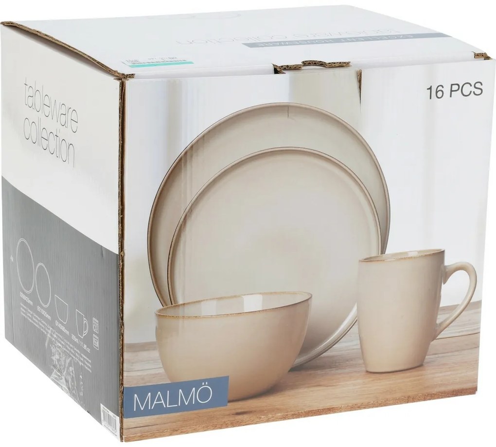 Malmö 16 db-os étkészlet, kőagyag