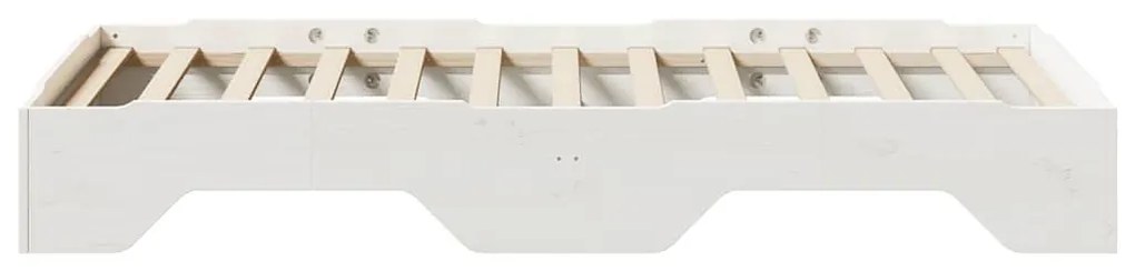 ágy matrac nélkül rakásolható fehér 75x190 cm tömör fa