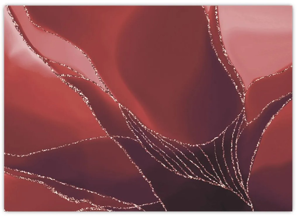 Kép - Piros absztrakt virág N⁰2 (70x50 cm)