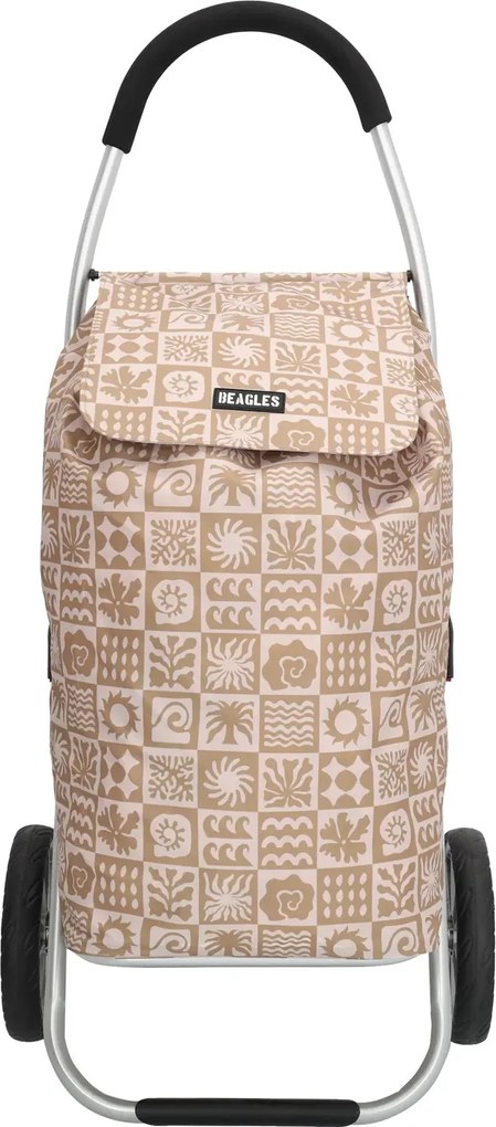 Bézs kockás prémium bevásárlókocsi kerekeken "Aluman"