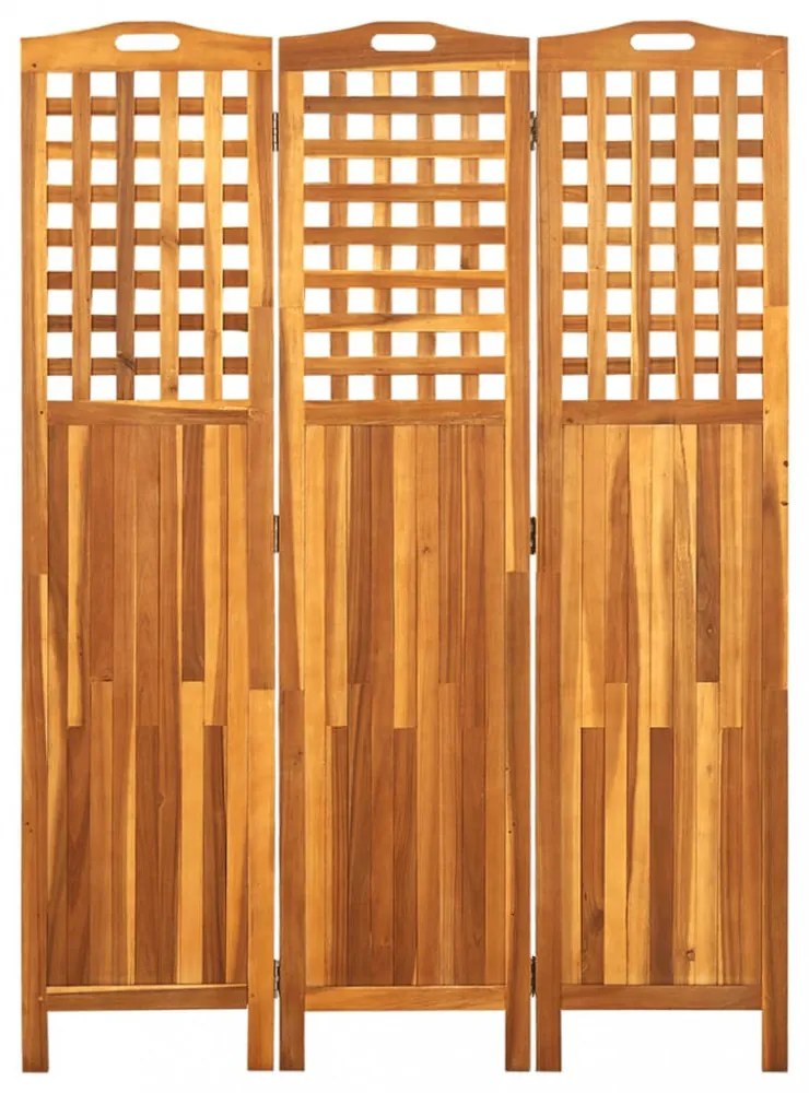 3 paneles tömör akácfa szobaelválasztó 121 x 2 x 170 cm