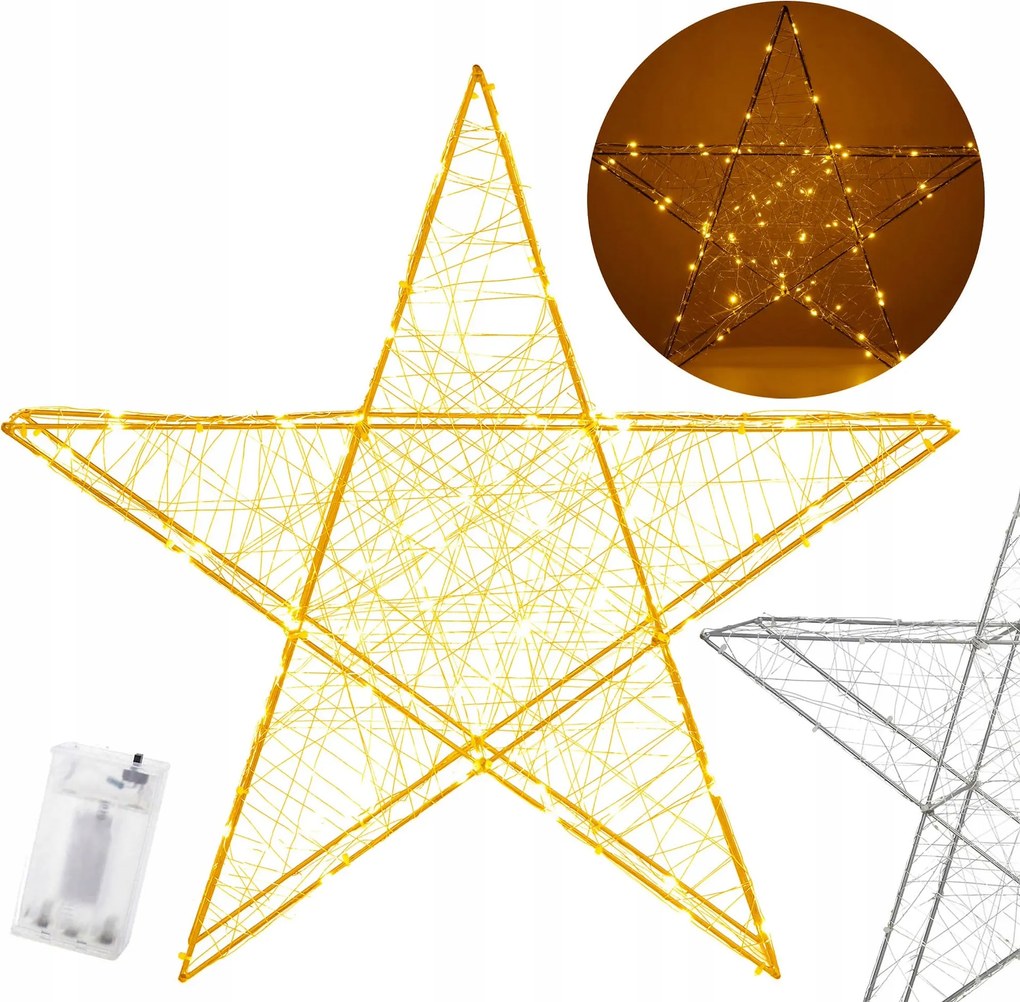 Nagy Karácsonyi Led Csillag 60 CM Dekoratív 100LED Elemes Karácsonyi