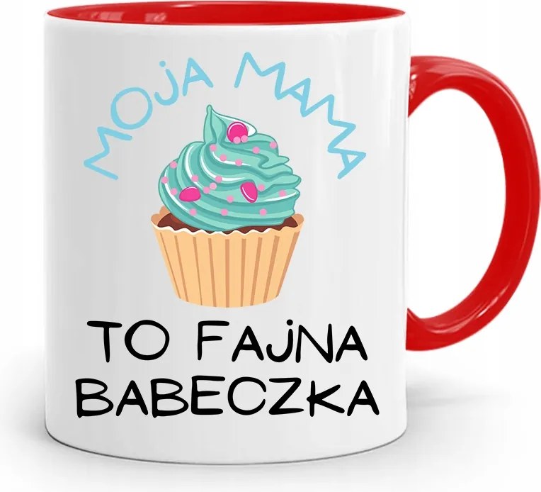 Piros Bögre Anyukáknak Anya Egy Vagány Muffin, fényképes nyomtatással