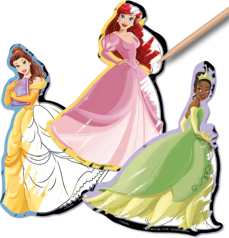 Disney Hercegnők Fairytale scratch képkarcoló matricák 5 db-os
