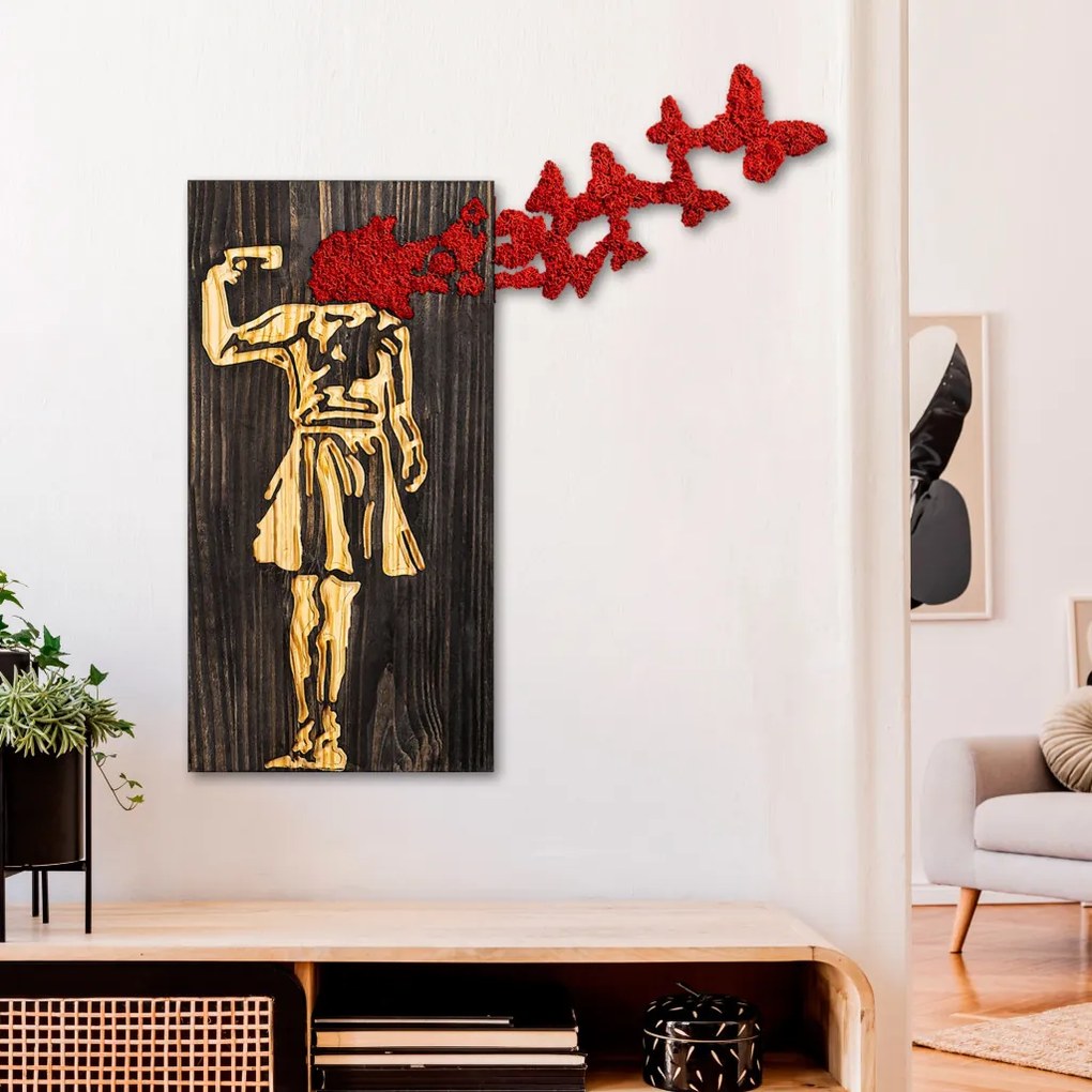 Banksy fém fa fali dekoráció, 62×70 cm