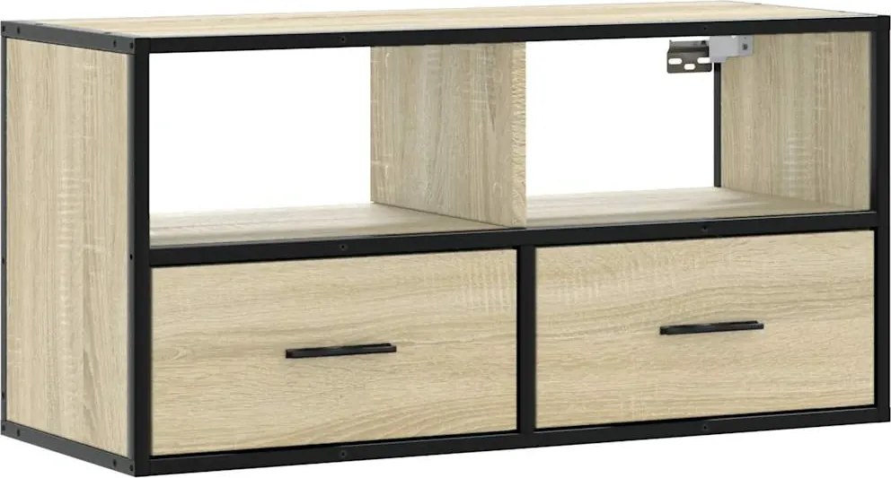 vidaXL sonoma tölgy színű szerelt fa és fém TV-szekrény 80x31x39,5 cm