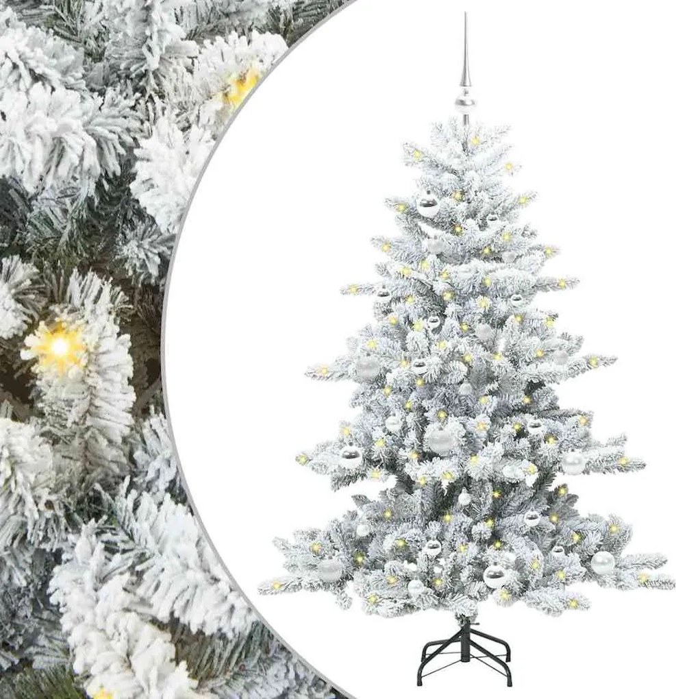 vidaXL Műanyag Hajtogatós Karácsonyfa Fehér 150 cm PVC és Acél