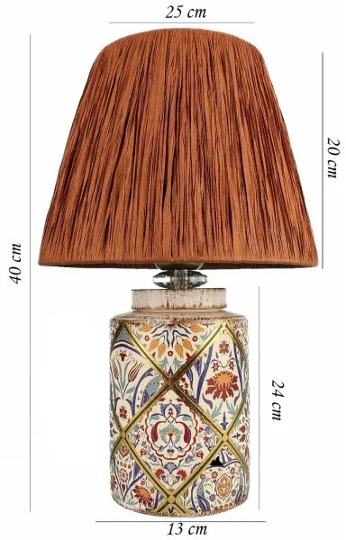 Asztali lámpa RAMZES 1xE27/40W/230V raffia