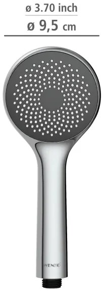 WENKO 23991100 - Zuhanyfej, víztakarékos rendszer, 9,5x9,5 cm, fényes króm/szürke