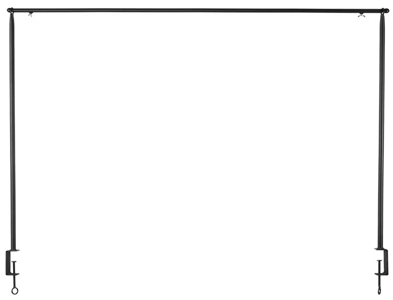 Asztalra szerelhető állítható dekorációs állvány, fekete, 117-211 cm