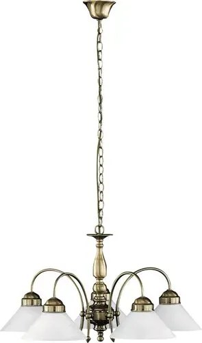 Rabalux csillár e27 5x60w bronz/fehér marian