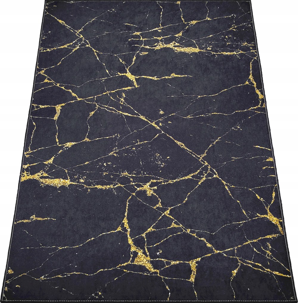 Szőnyeg 160x220 Márvány Csúszásgátló Sötét Loft Modern Divatos Szoba