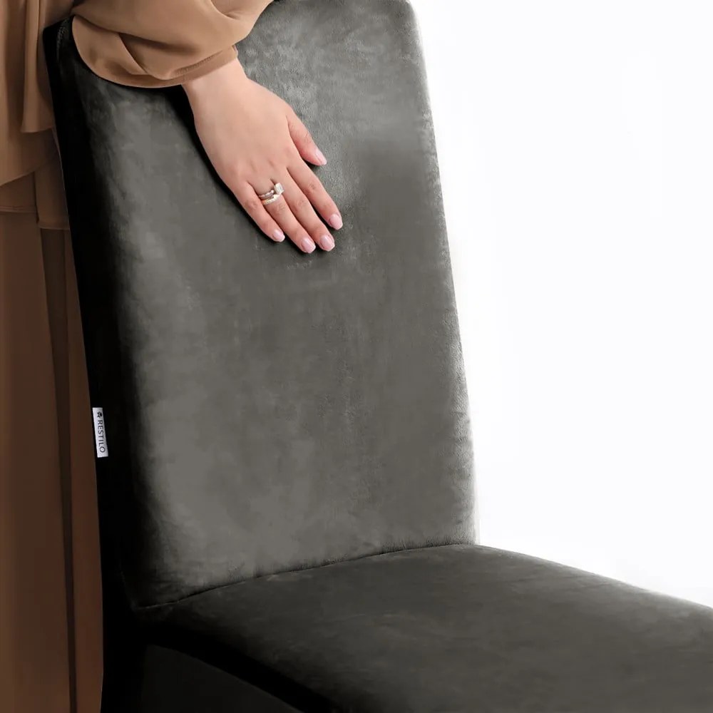 Szürke gumis szék huzat szett 4 db-os 48 cm Sento – Restilo